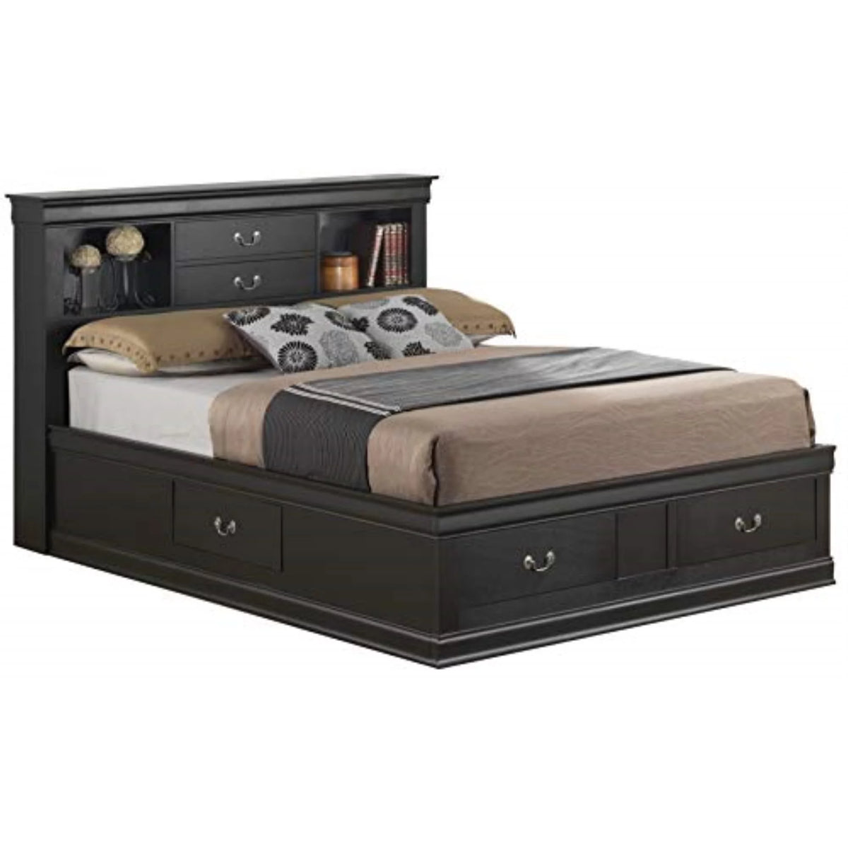 King Storage Bed in Black Q498540
