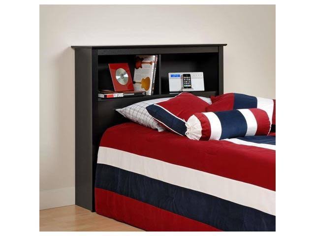 Black Twin Bookcase Headboard U36991