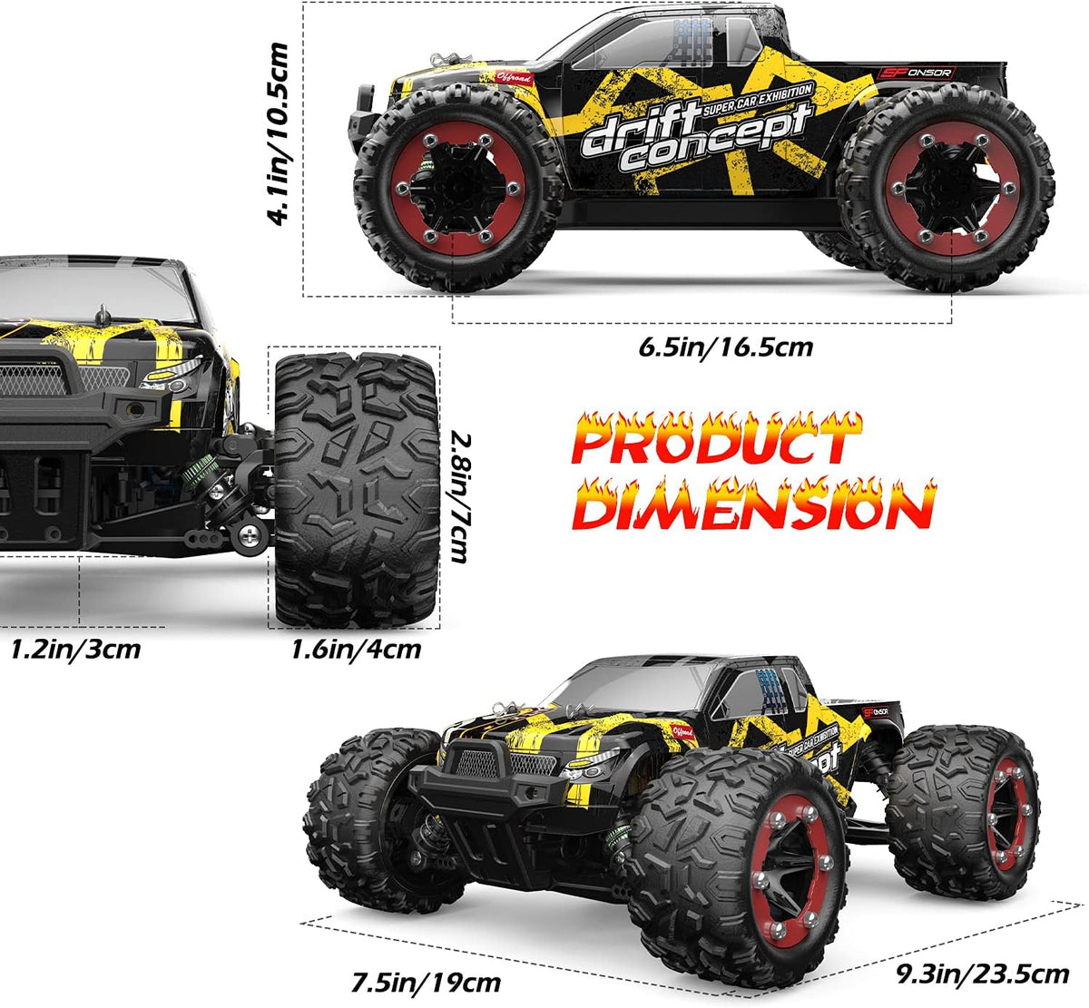 Brushless 4WD 1:18 Scale RC Monster Truck F723804