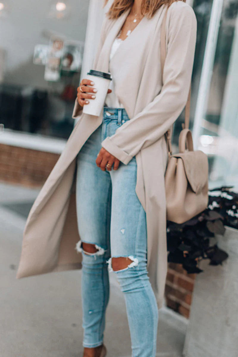 Casual Solid Outerwear Z383