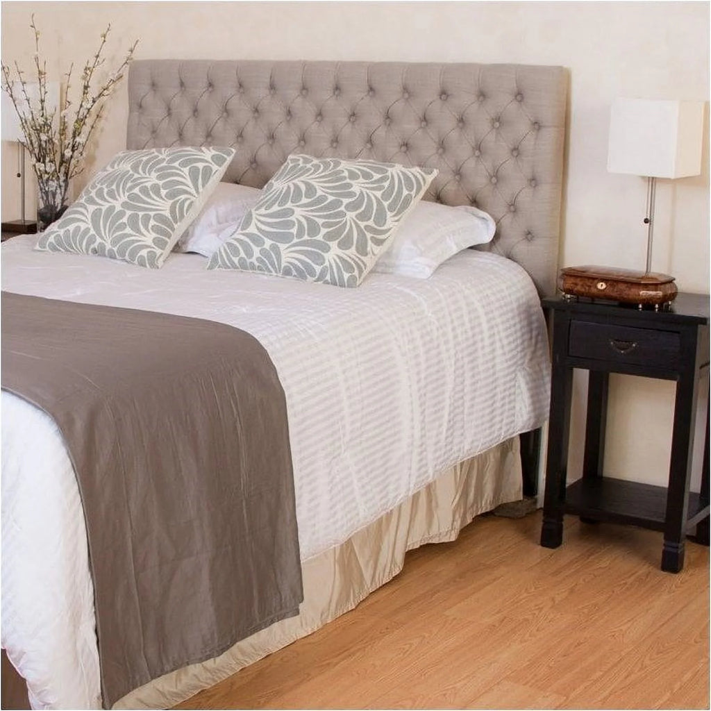 Beige Tufted Adjustable Full Queen Panel Headboard H149