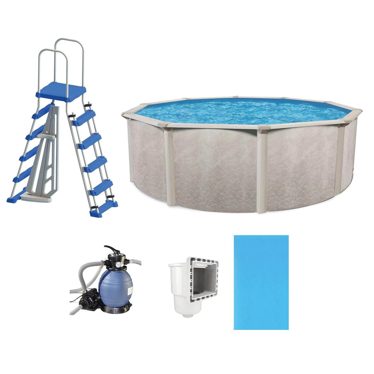 Gray Steel Above Ground Swimming Pool Kit X15650