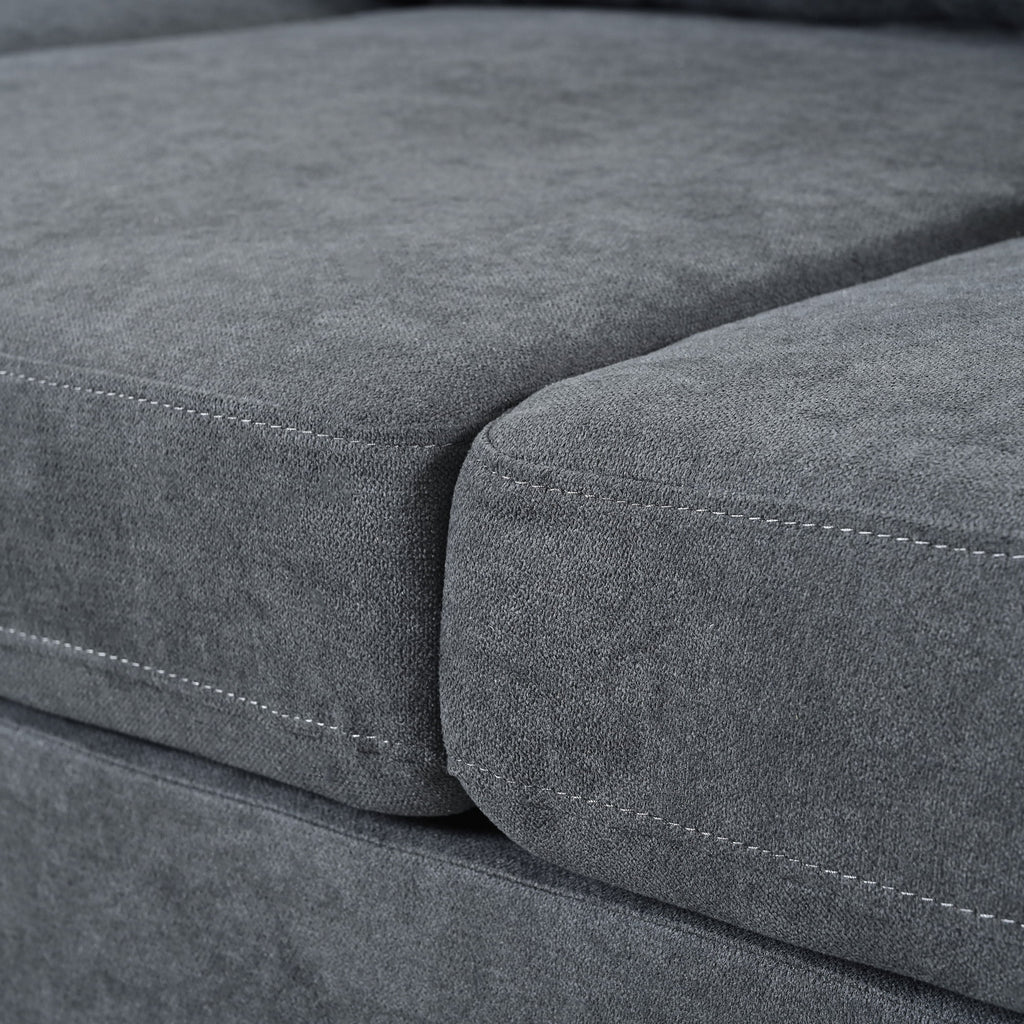 Gray 3 Seat Sofa with Removable Cushions and 2 Pillows J3981