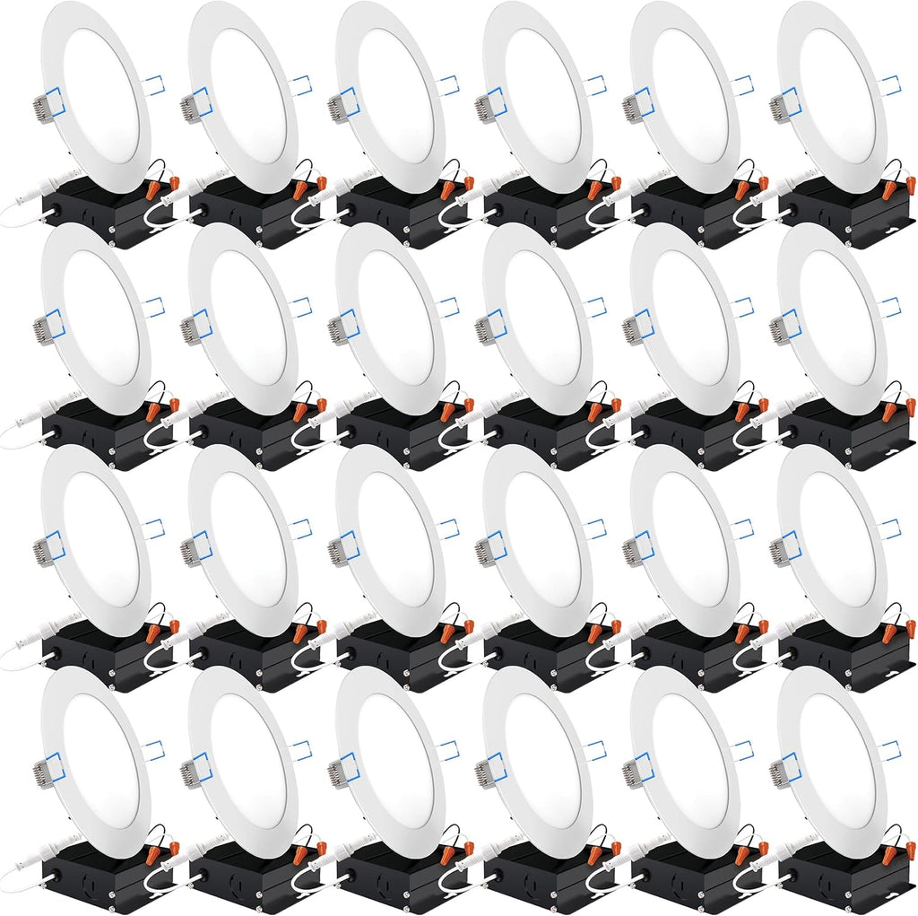 24 Pack 6 Inch Ultra Thin LED Recessed Ceiling Lights A782