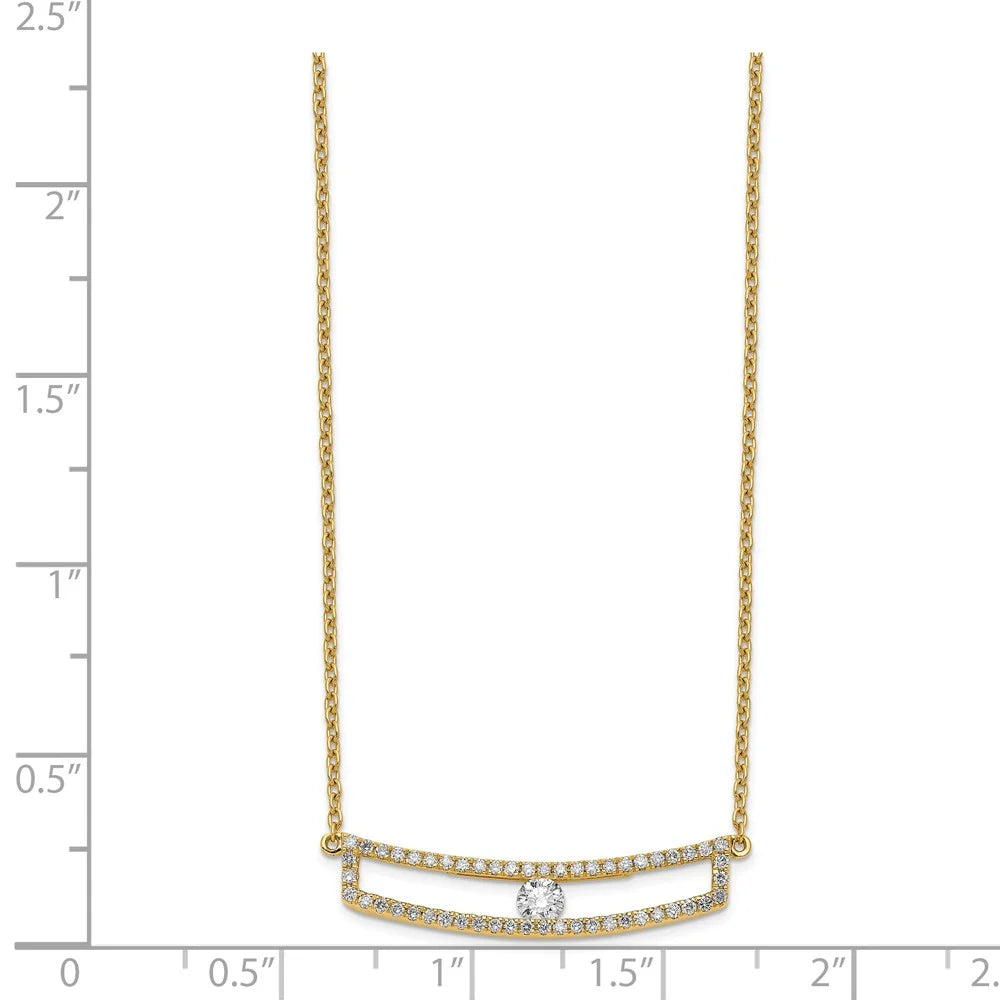 14kt Yellow Gold Polished Diamond Necklace 15.75 inch K72306