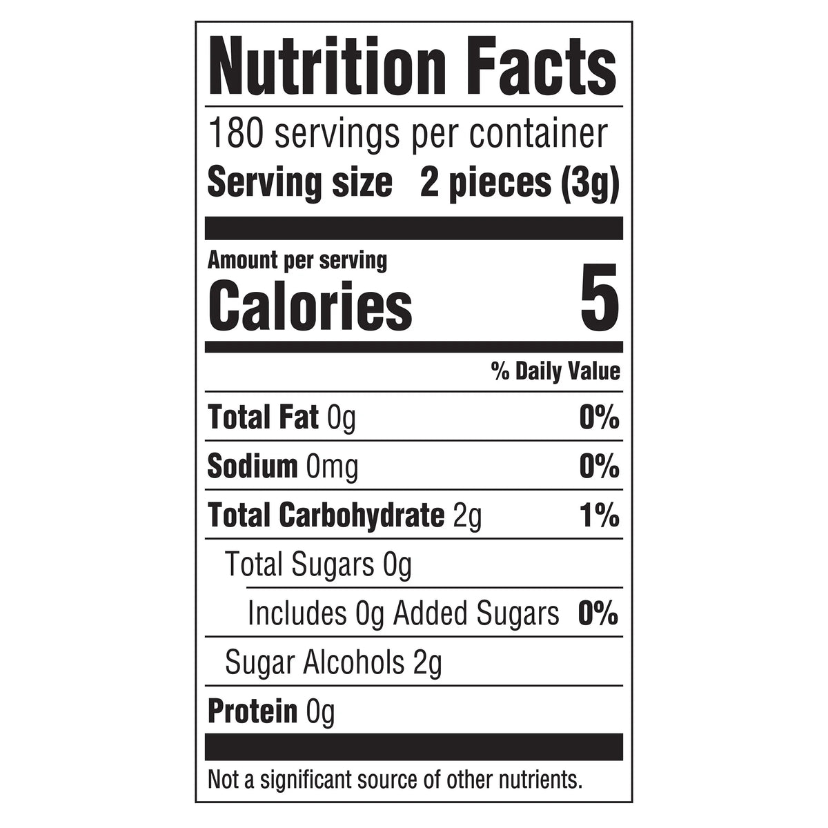 Sugar Free Spearmint Chewing Gum, 60 pc, 6 ct O6091