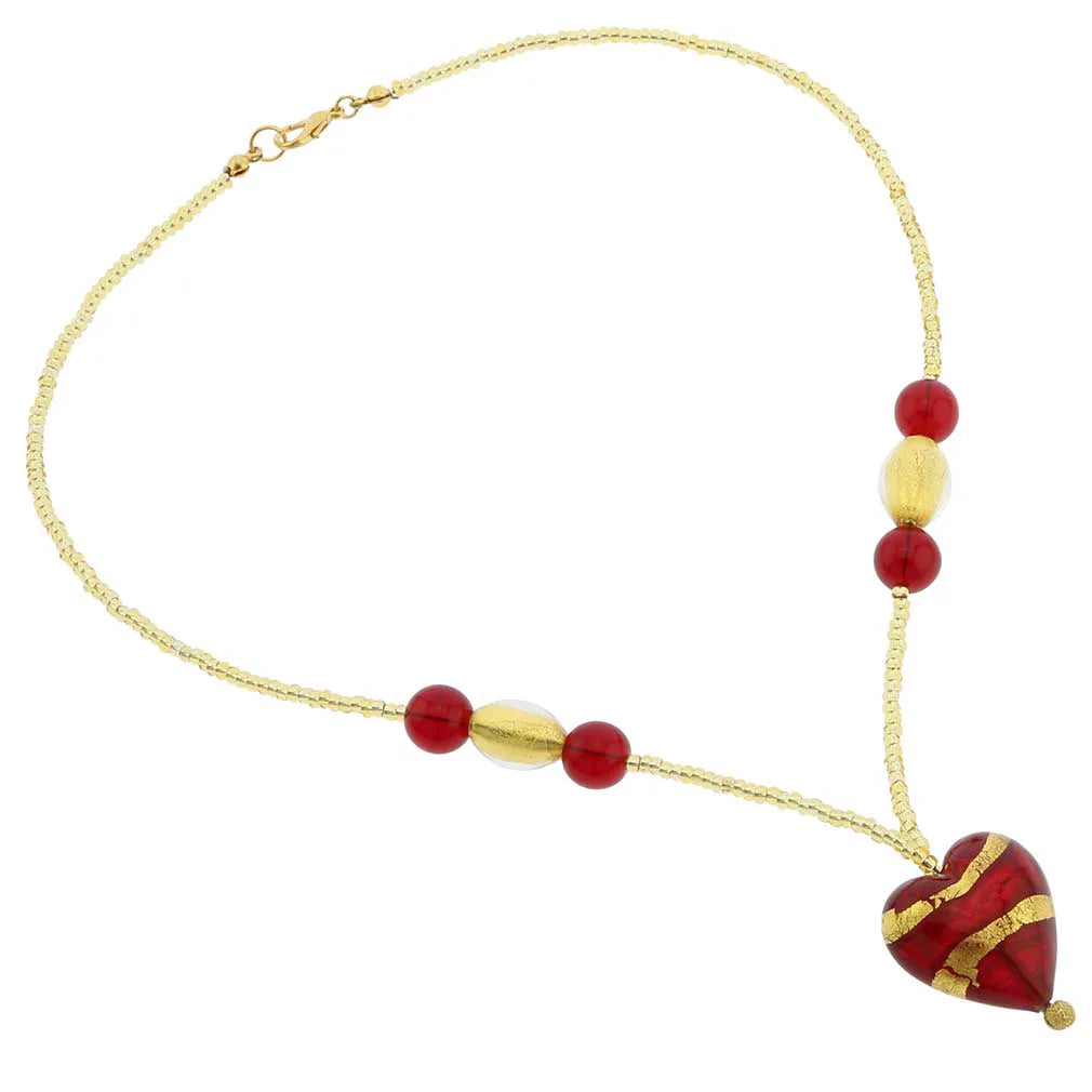 Murano Glass Heart Necklace N411623