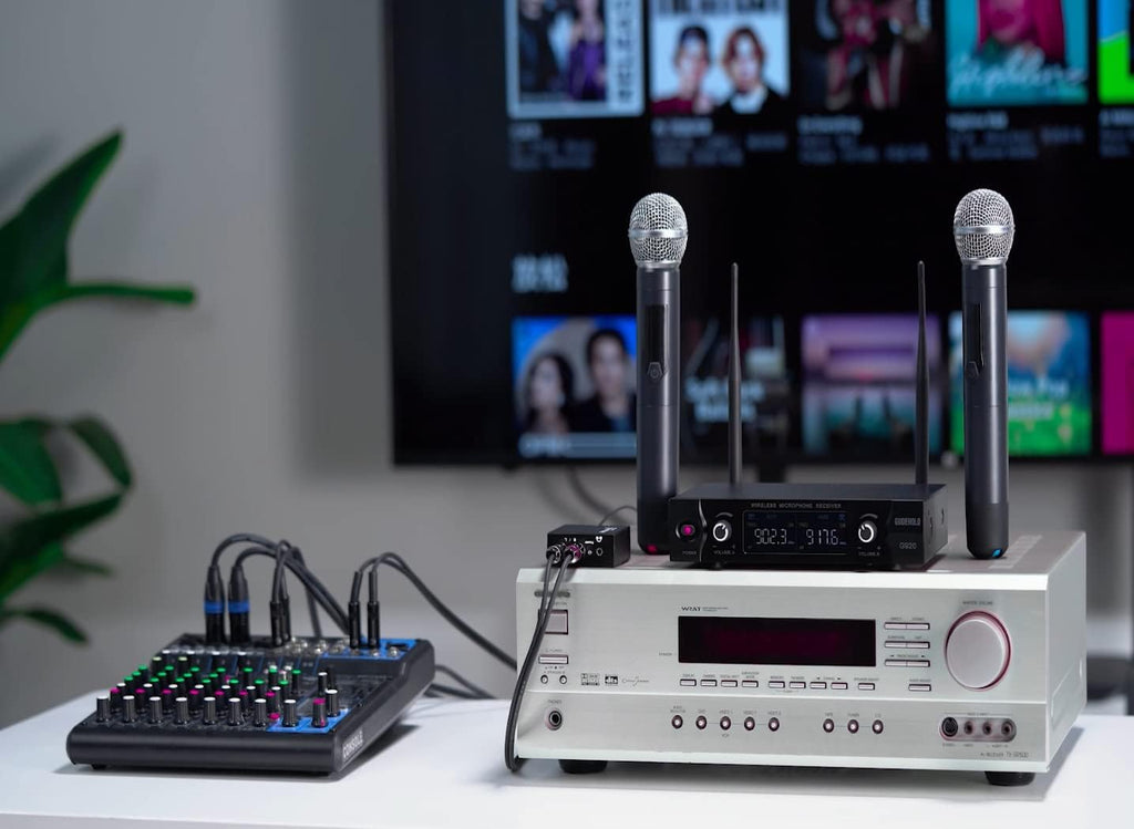 Wireless Microphone System Metal UHF Dual Handheld 20 Channels L42158