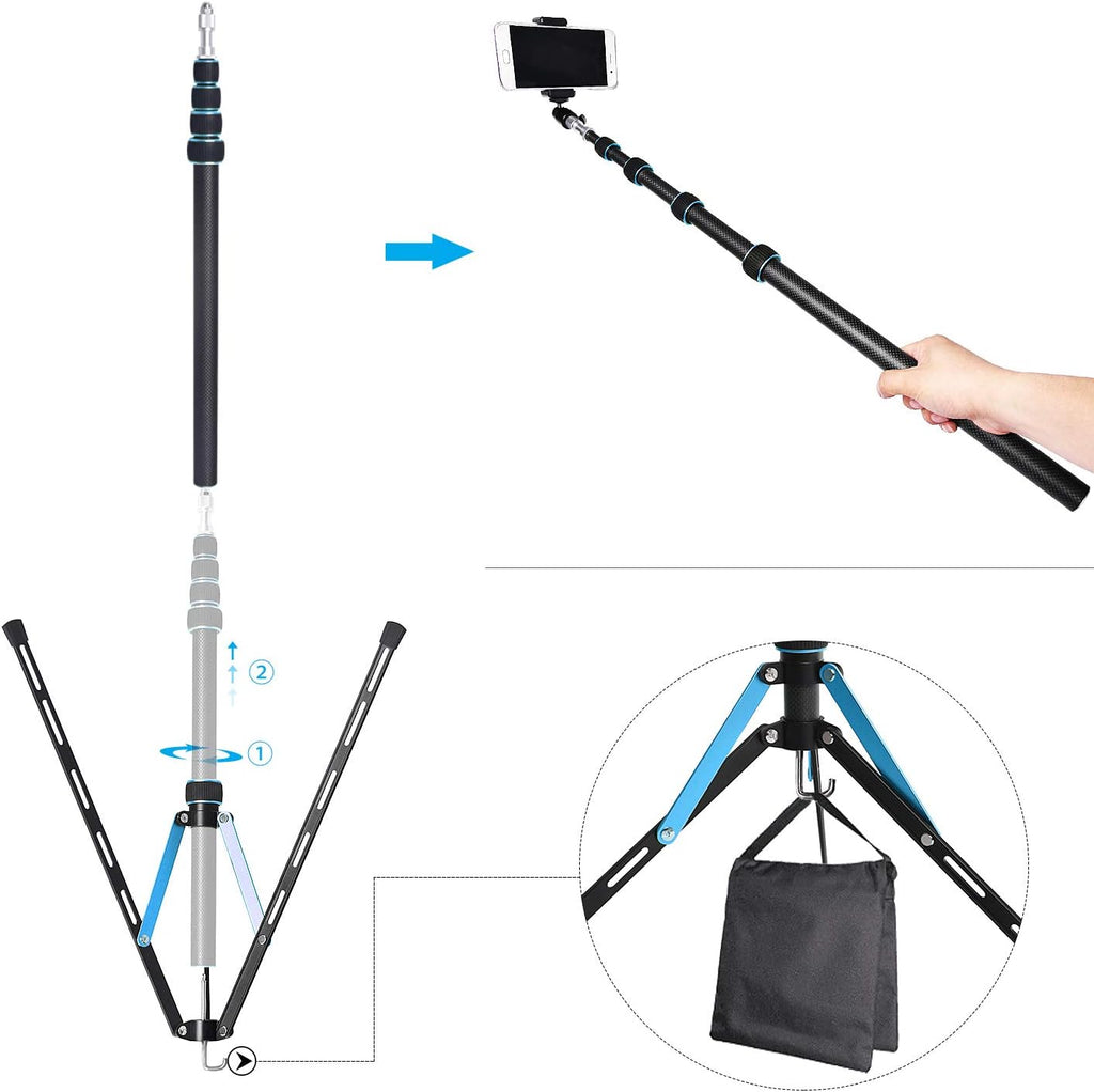 Carbon Fiber Lightweight Photography Tripod Light Stand K7452