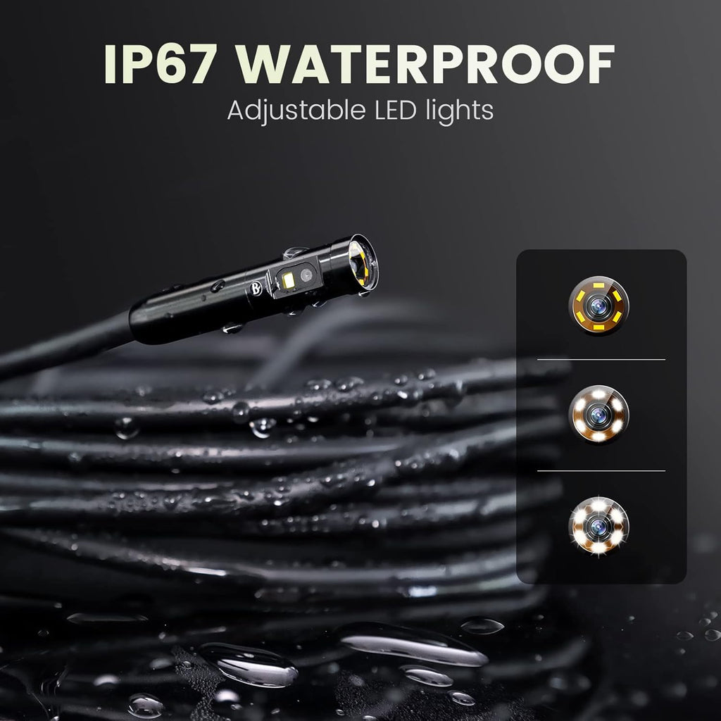 1080P Waterproof Triple Lens Endoscope with 6 LED Lights L78860