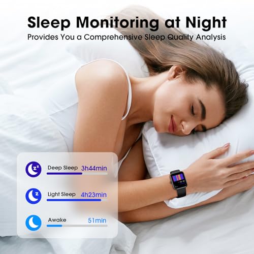 Fitness Tracker Watch with Heart Rate, Blood Oxygen Sleep Monitor, 5ATM Waterproof Pedometer G693087