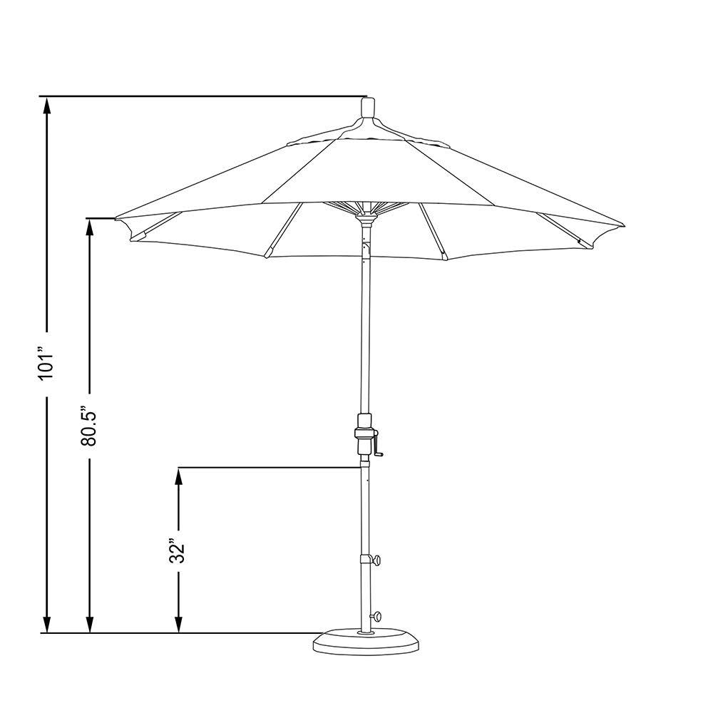 9' Aluminum Market Umbrella Collar Tilt V879