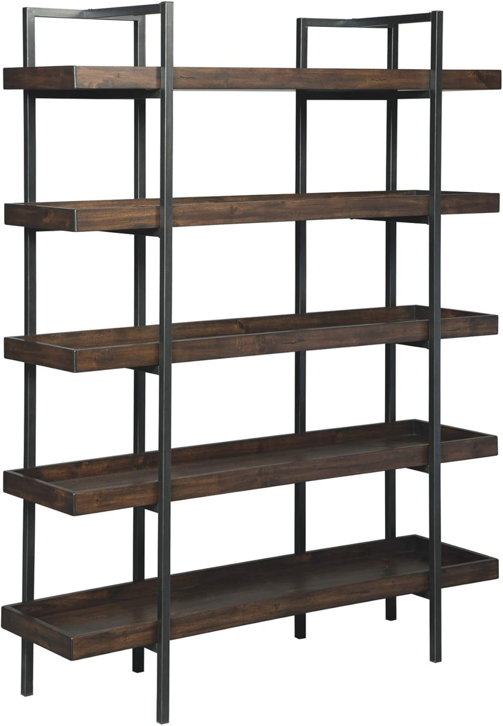 Brown and Black 5 Shelf Bookcase W16806