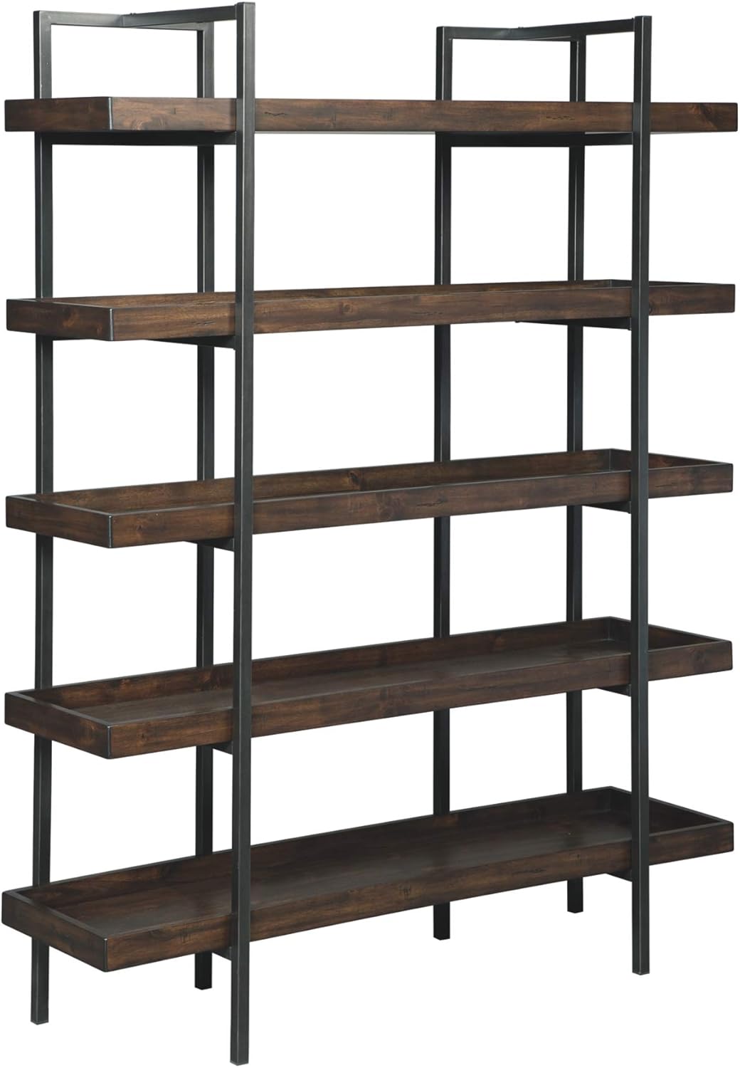 Brown and Black 5 Shelf Bookcase W16806