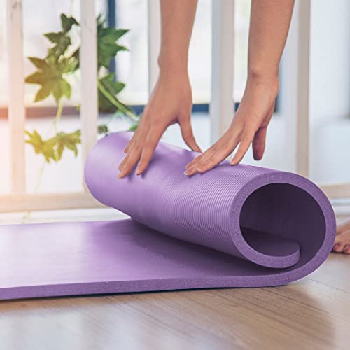 Extra Thick Yoga Mat with Strap, 72x23 in Non-slip Exercise Mat, 1/2 Inch X4215