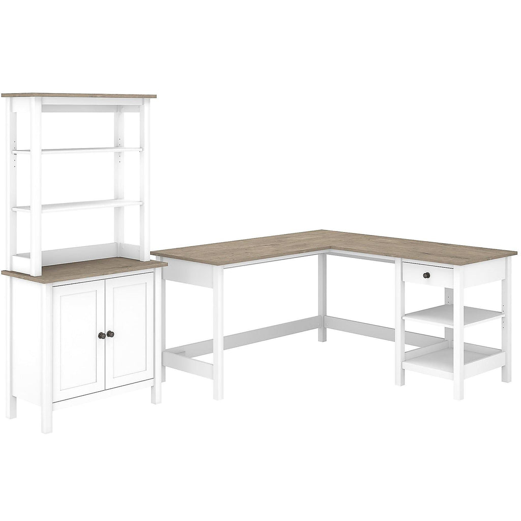 L Shaped Computer Desk with 5 Shelf Bookcase U67791