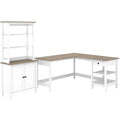 L Shaped Computer Desk with 5 Shelf Bookcase U67791