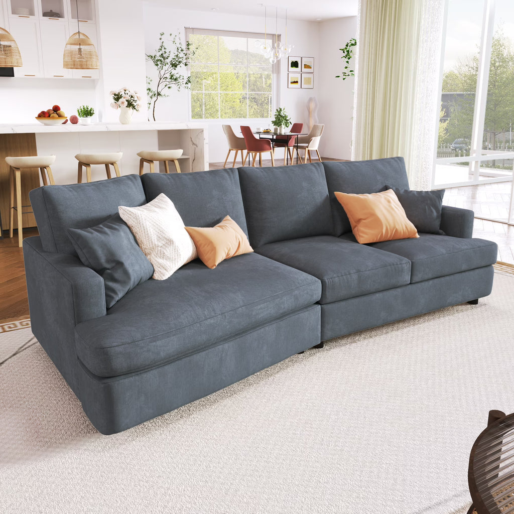 Gray 3 Seat Sofa with Removable Cushions and 2 Pillows J3981