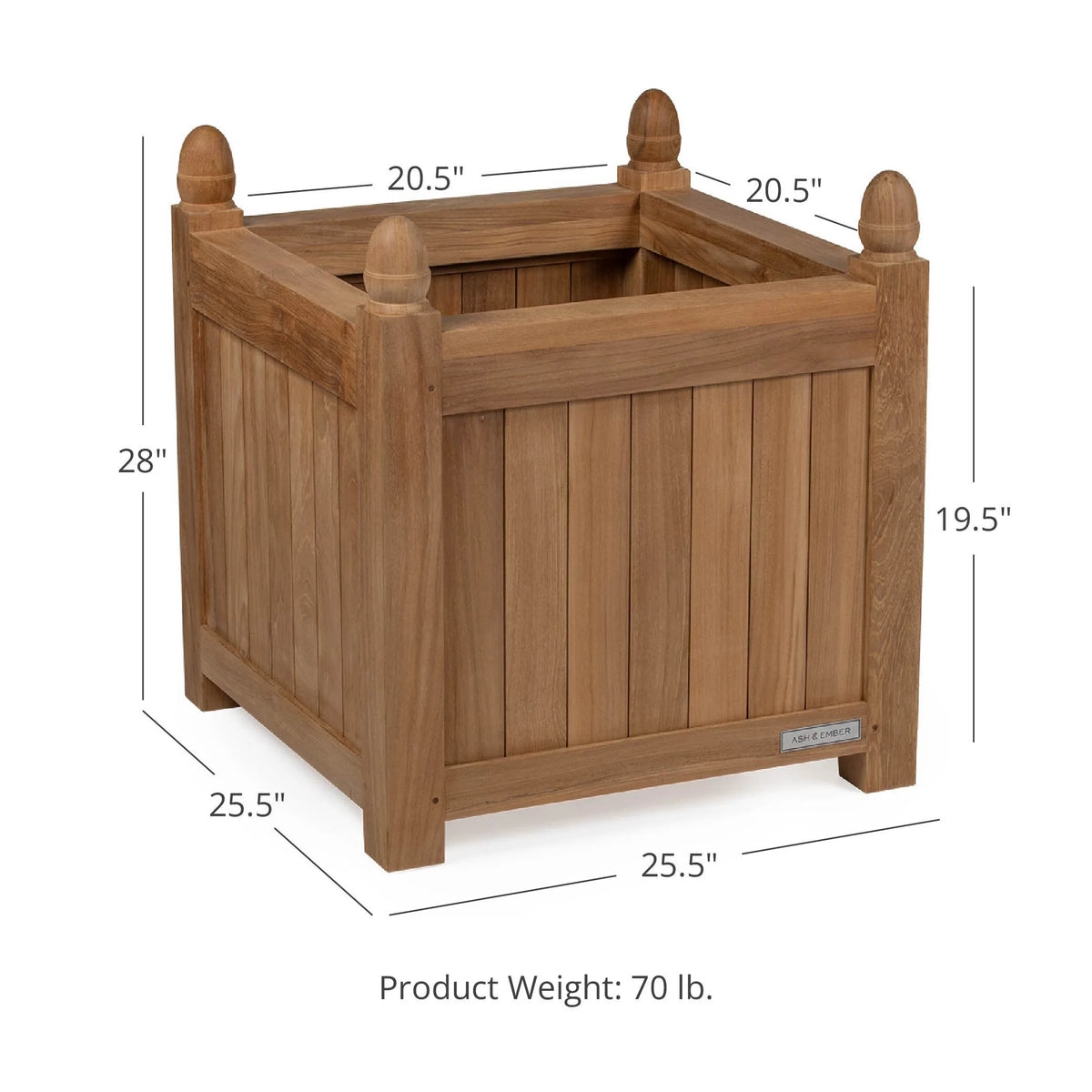 Grade A Teak 25in Square Planter Box O9137