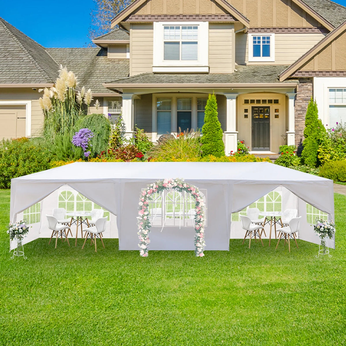 10'x30' Canopy Tent with Removable 5 Sidewall White S5714
