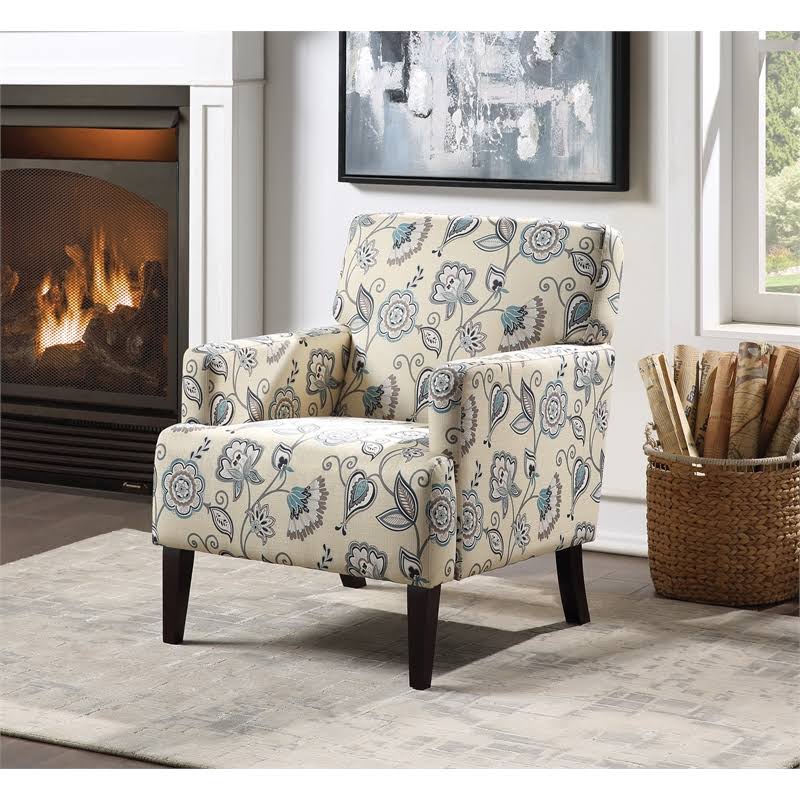Multi-Color Fabric Armchair with Solid Wood Legs N71291