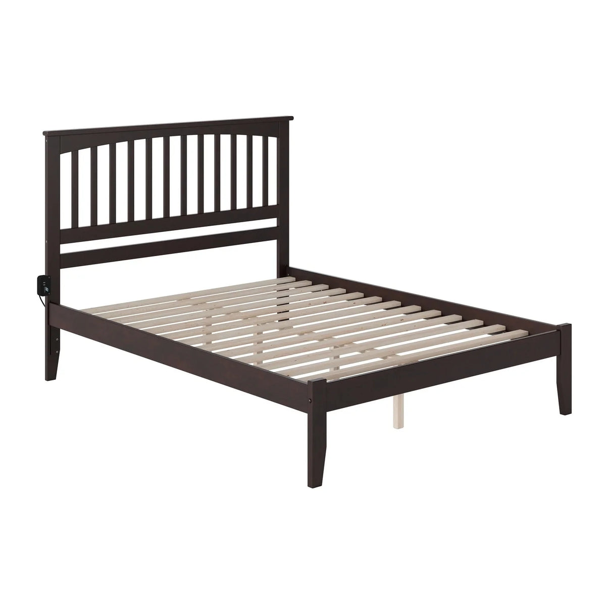 King Platform Bed with Open Foot Board in Espresso I4580