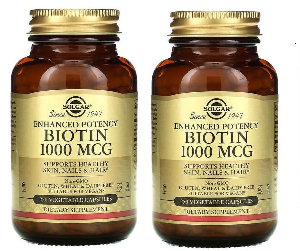 Biotin 1000 mcg 250 Vegetable Capsules 2 Packs D83269