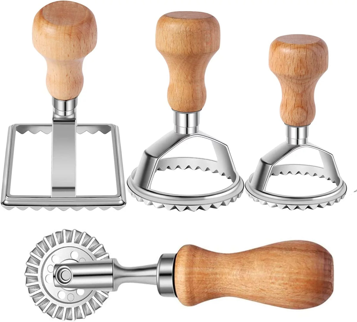 Ravioli Cutter Stamp Maker and Pasta Roller Wheel Cutter Set A6278