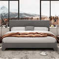Queen Size Platform Bed with Adjustable Leather Headboard G4990
