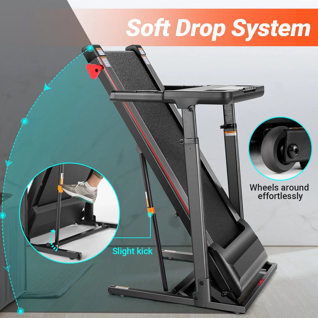 Folding Treadmill with Desk and Incline O81773