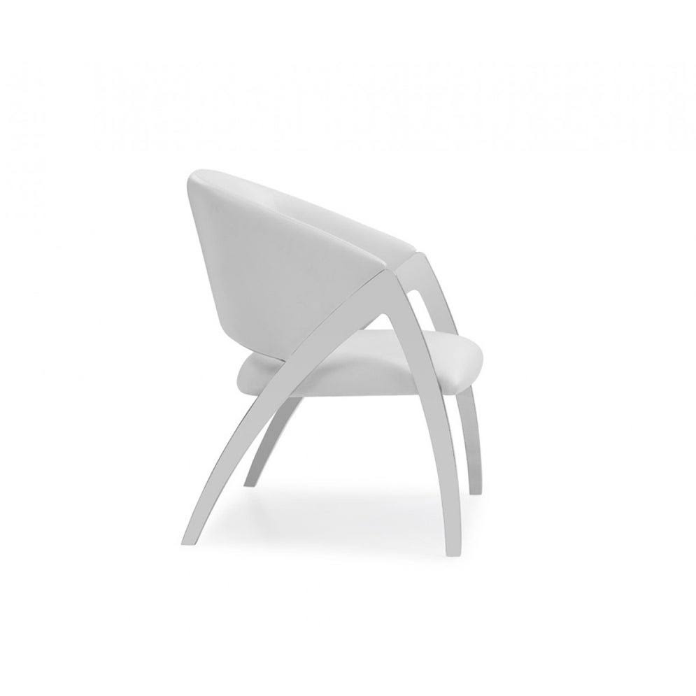 White Leatherette Accent Chair E48053