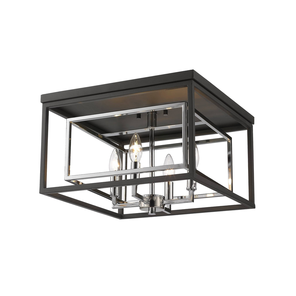 Brown 4-Light Flush Mount Fixture S208264