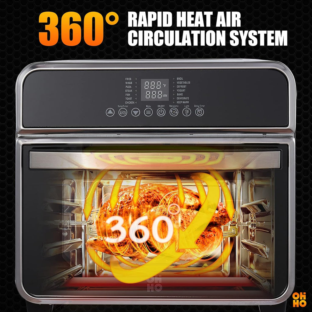 15L Stainless Steel Air Fryer Toaster Oven V1088
