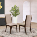 Fabric Dining Chairs Mahogany Brown Set of 2 B775983