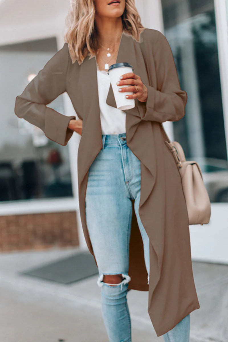 Casual Solid Outerwear Z383