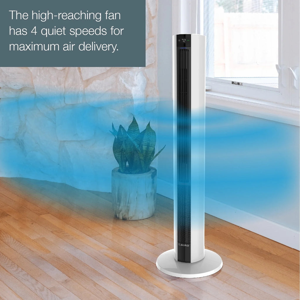 1500W Oscillating Tower Fan & Space Heater with Remote, Black Z169379