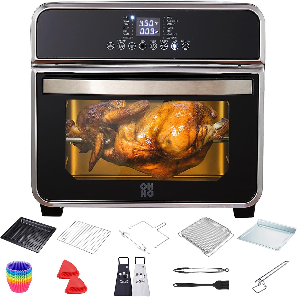 15L Stainless Steel Air Fryer Toaster Oven V1088