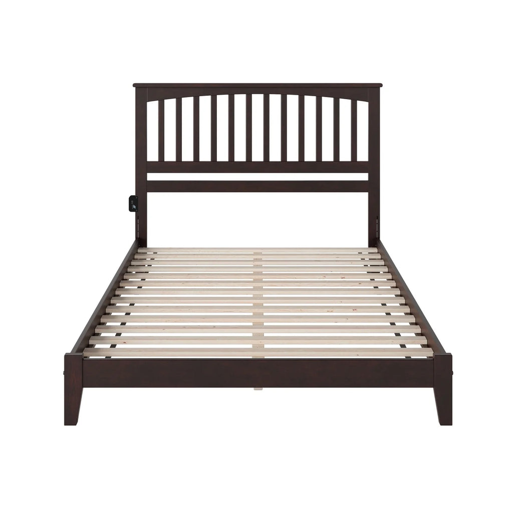 King Platform Bed with Open Foot Board in Espresso I4580