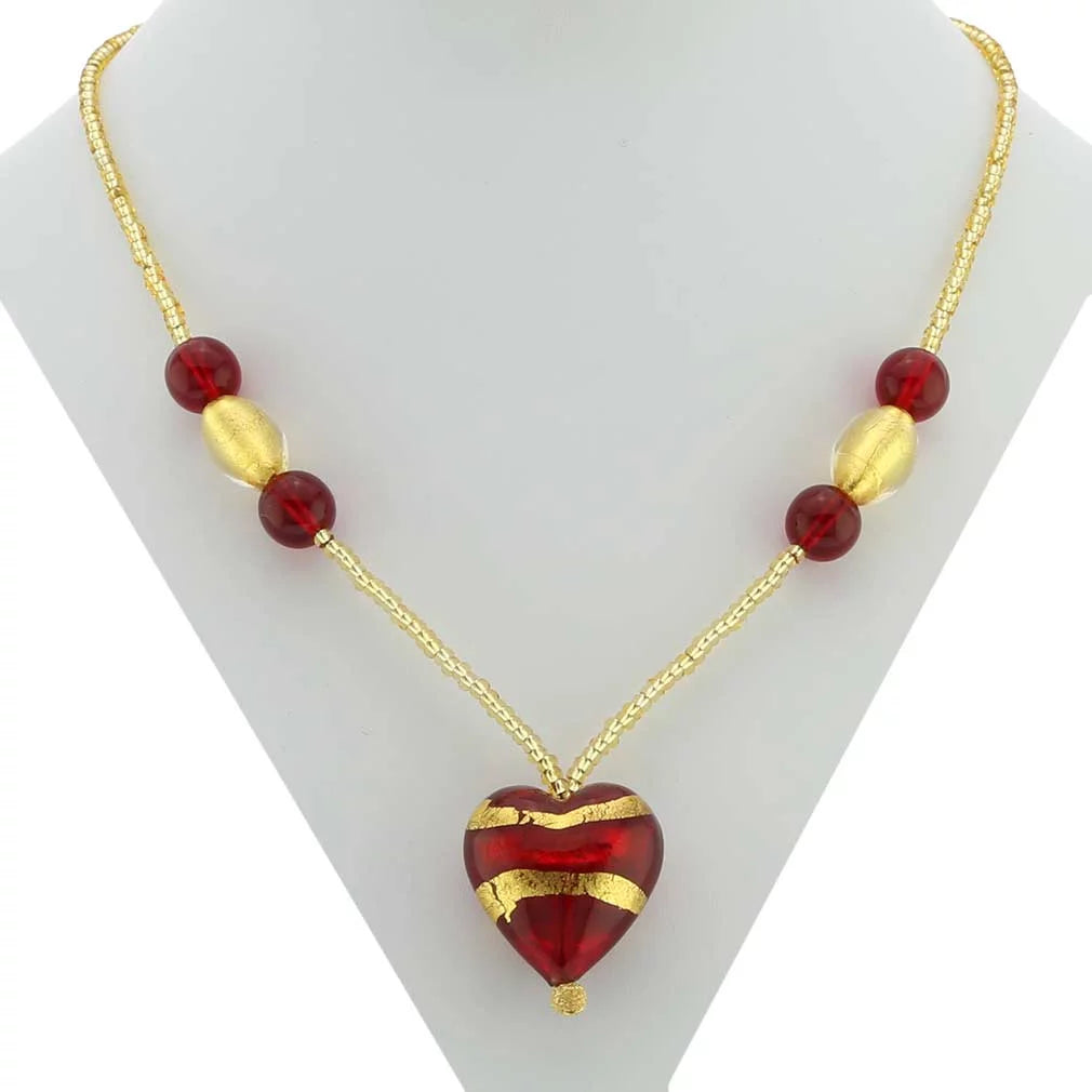 Murano Glass Heart Necklace N411623