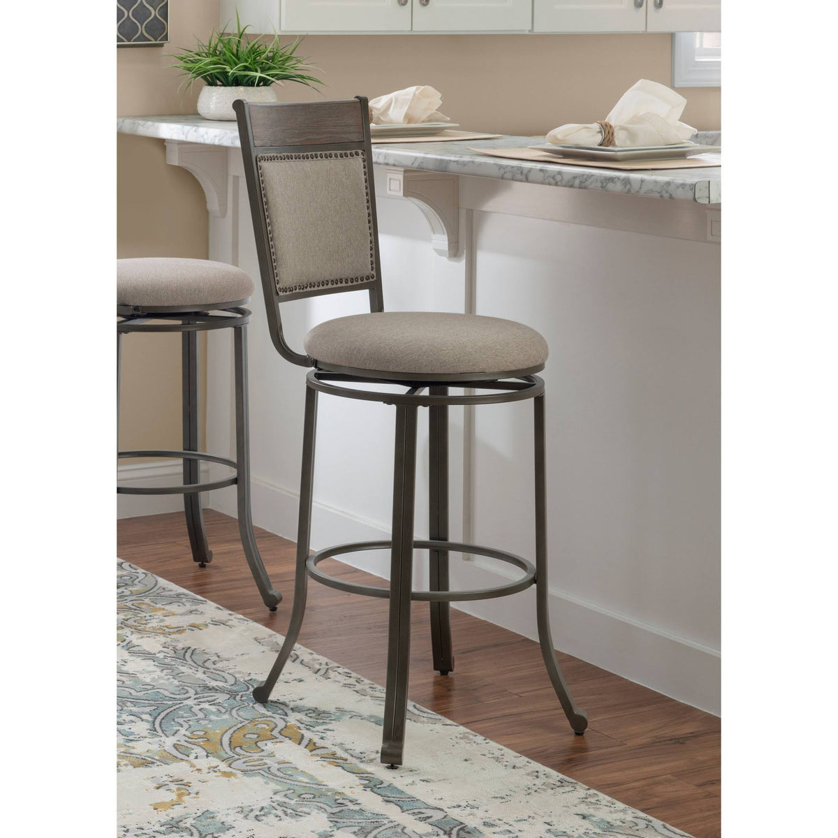 Pewter Gray Barstool R202217