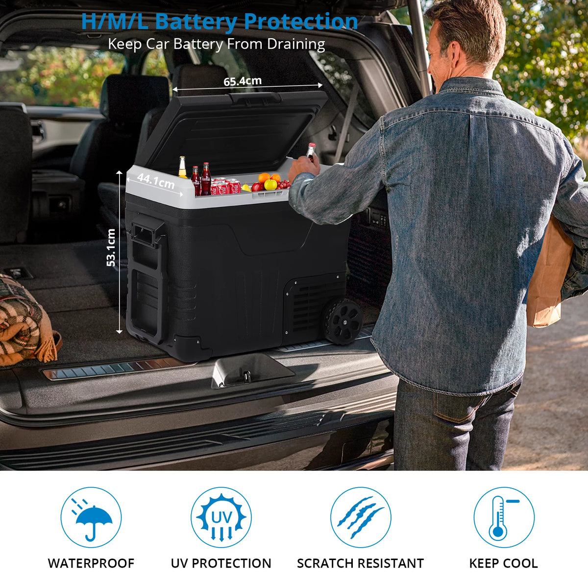 12V 53 Quarts Portable Car Refrigerator U623385