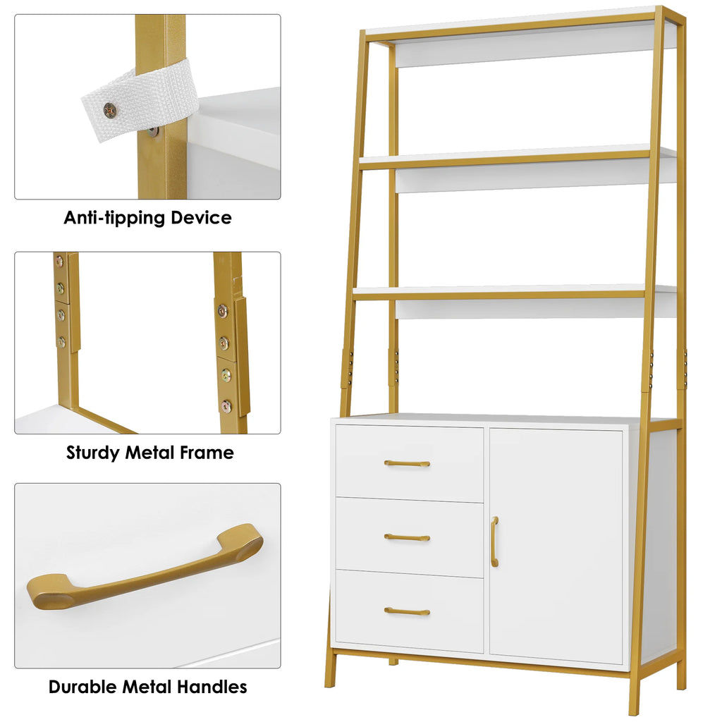 3 Tier Display Storage Shelves with 3 Drawers P3564