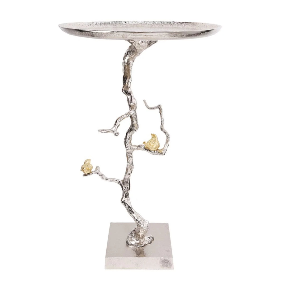 28" White and Gold Round Side Table M490954