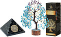 Turquoise Amethyst Crystal Tree, Black Tourmaline Pyramid, Natural Raw Amethyst Gemstone Tree Q633937