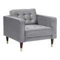 Gray Velvet Upholstered Tufted Club Chair K88963