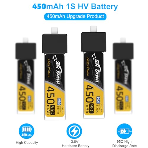 4pcs 450mAh 1S HV 3.8V 95C Lipo Battery with BT 2.0 Connector G52934