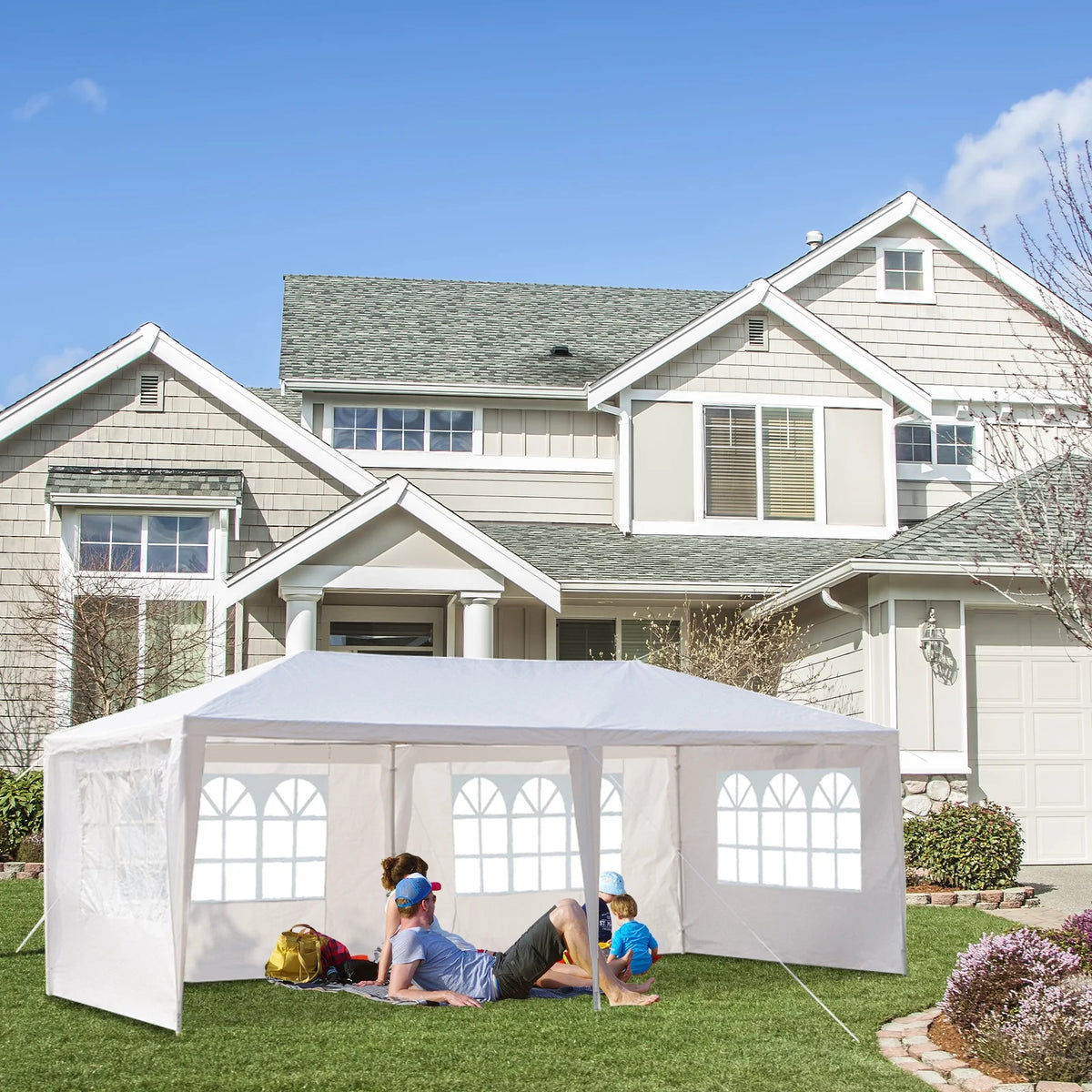 10'x30' Canopy Tent with Removable 5 Sidewall White S5714