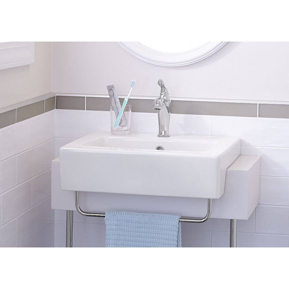 White Fireclay Drop-In Bathroom Sink I6887