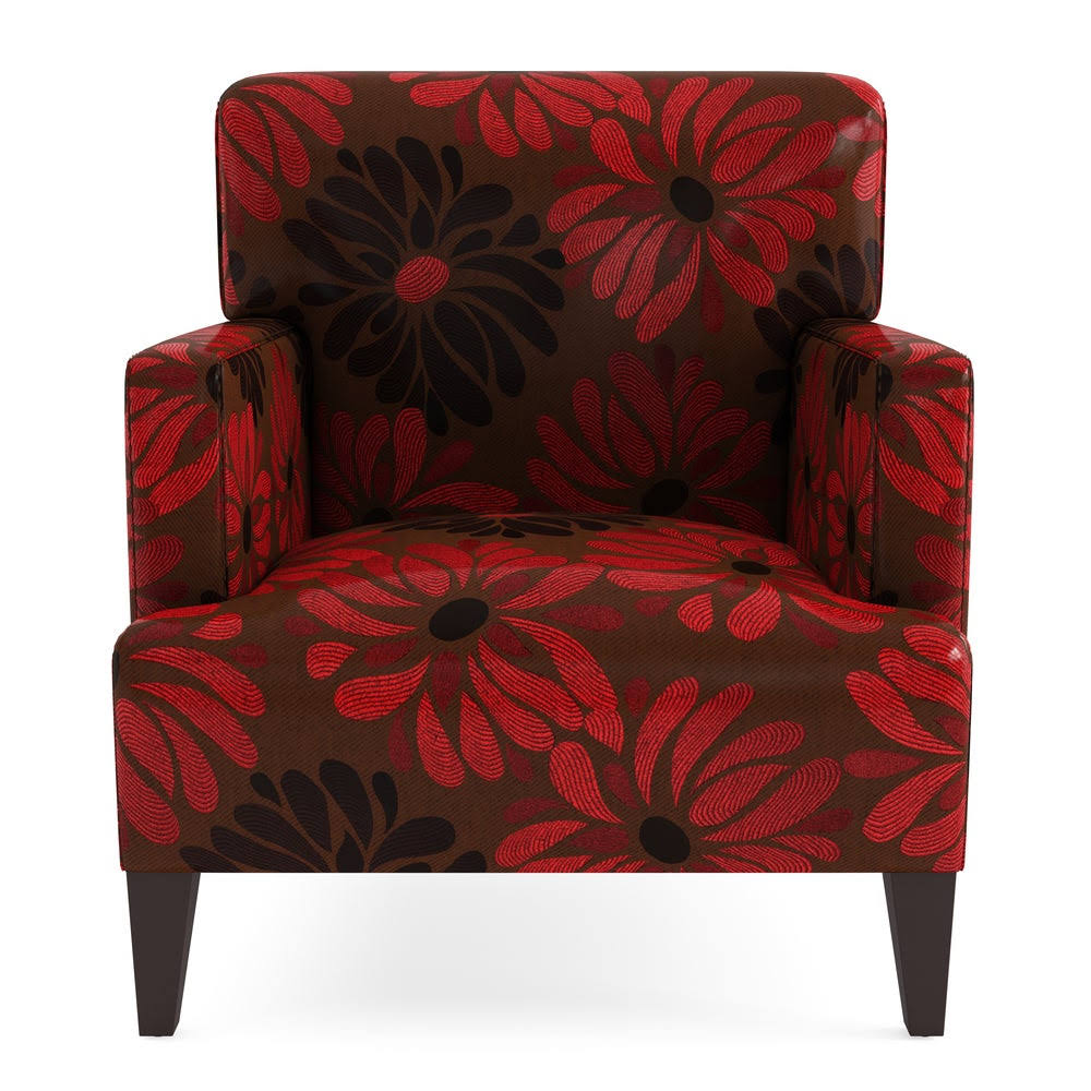 Multi-Color Fabric Armchair with Solid Wood Legs N71291