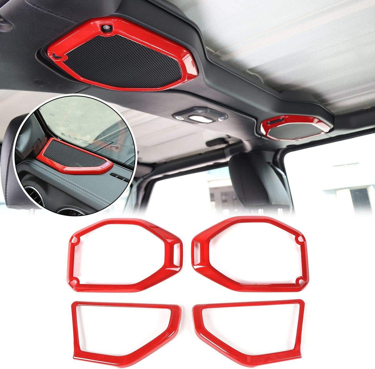 ABS Blue Speaker Audio Trim for Jeep Wrangler JL Gladiator JT F1813